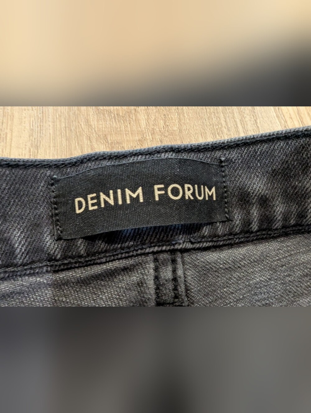 Denim Forum Straight Leg Jeans in Washed Black - Picture 7 of 8
